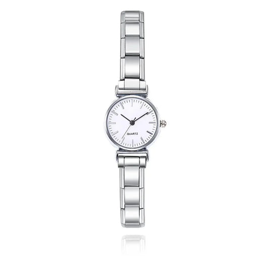 White Sleek Classic Watches – Italian charm watch by Italycharm
