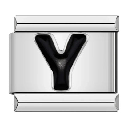 Black Letter Y - Silver Charm - Charmris
