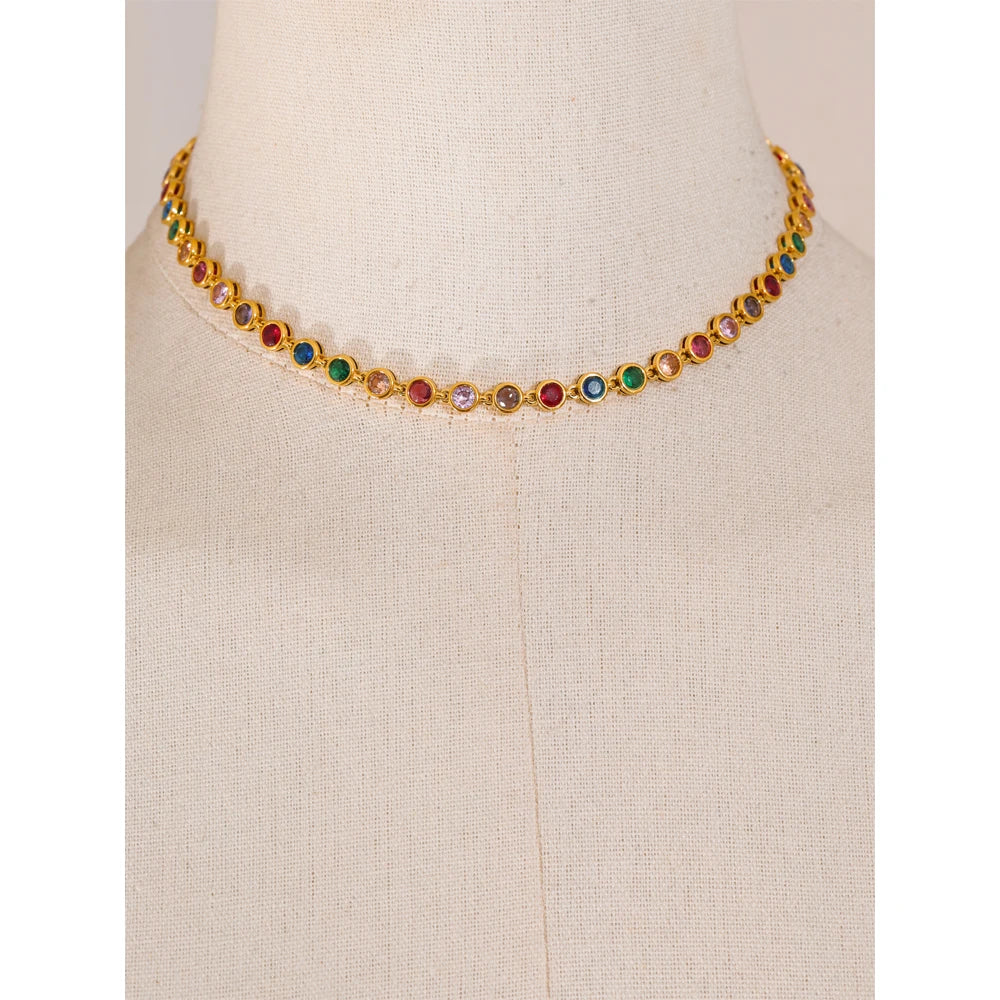Rainbow Tennis Necklace