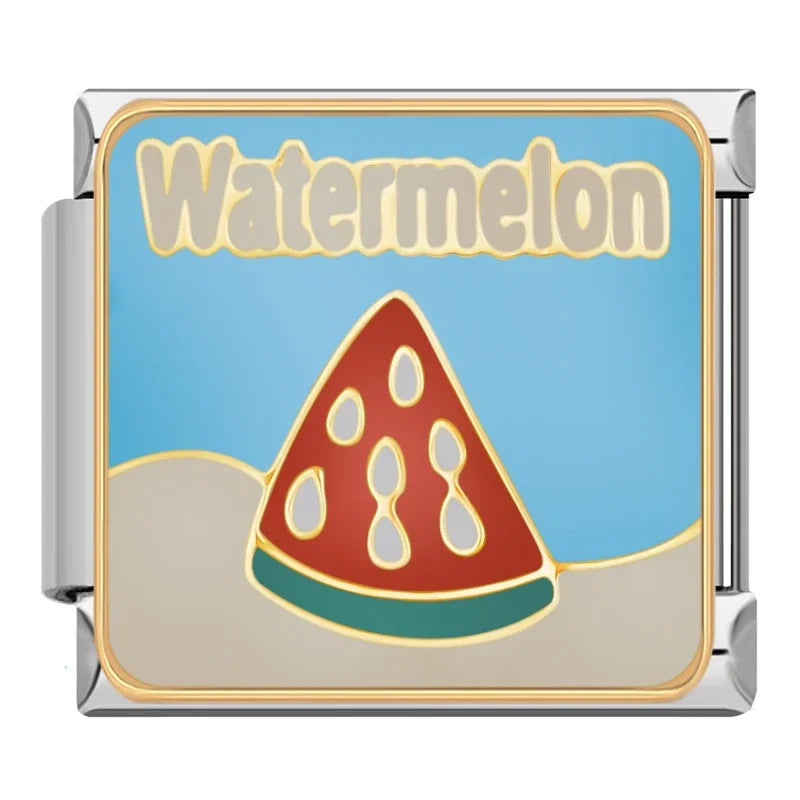 Watermelon – Silver Italian Charm - Charmris