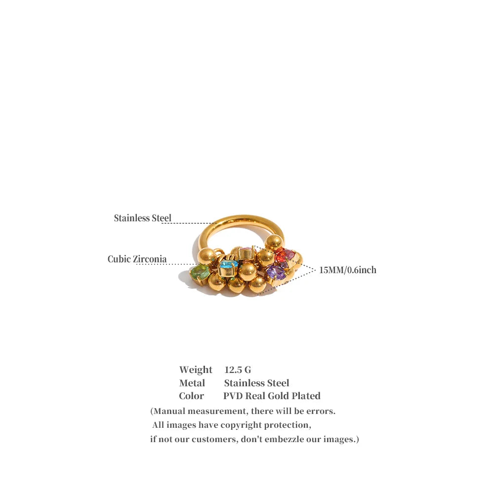 Confetti Gemstone Cluster Ring