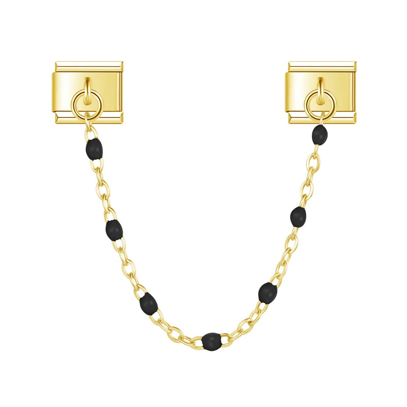 Midnight Bead with gold chain charm - Charmris