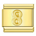Golden Number 8 - Gold Charm