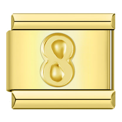 Golden Number 8 - Gold Charm - Charmris