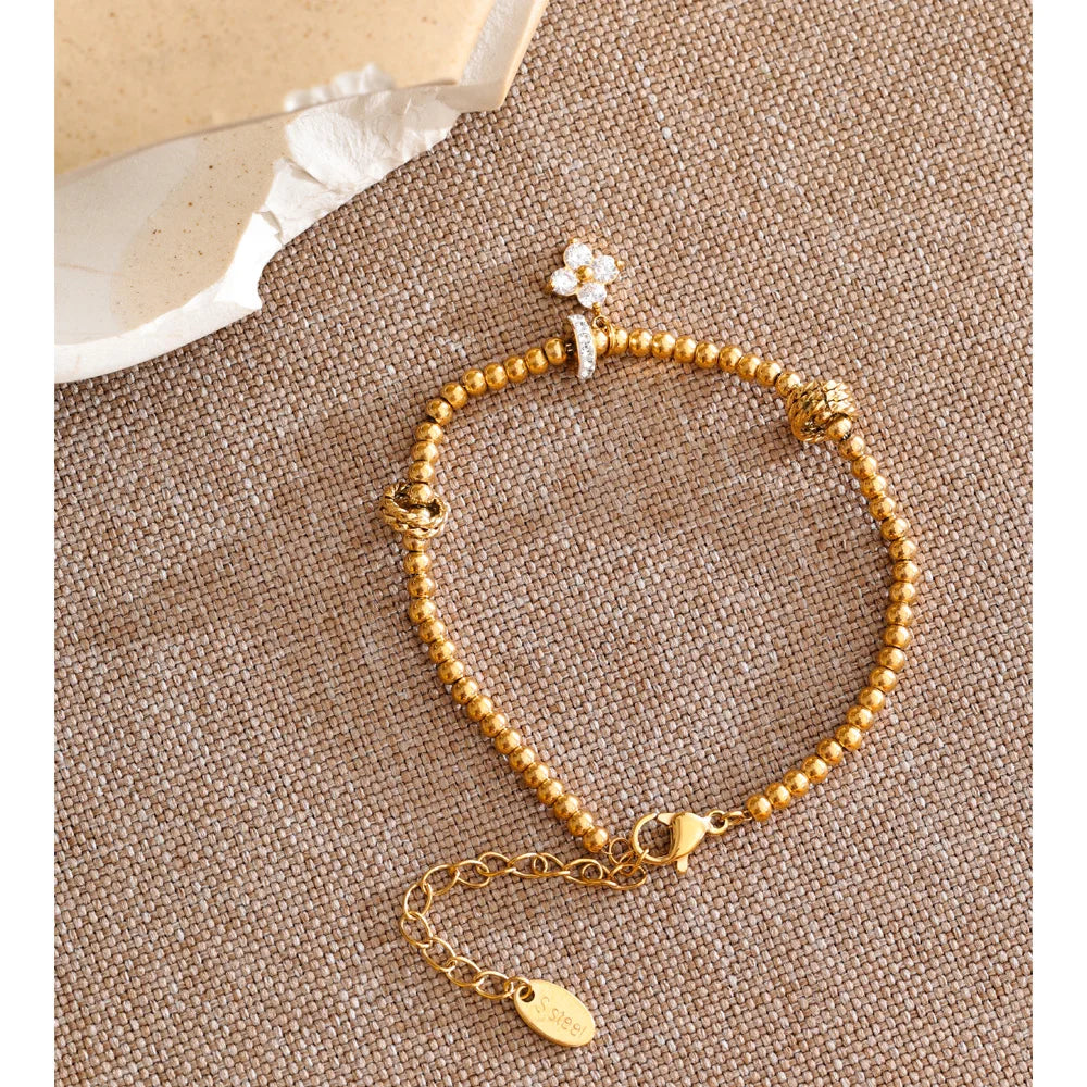 Wildflower Beaded Charm Bracelet