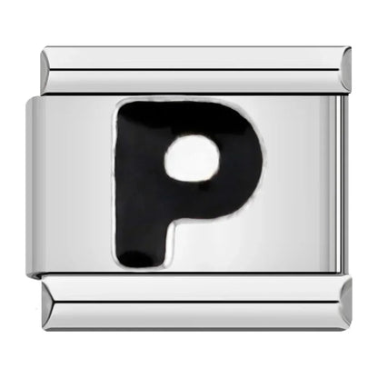 Black Letter P - Silver Charm - Charmris