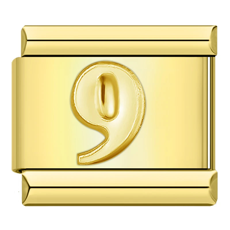 Golden Number 9 - Gold Charm - Charmris