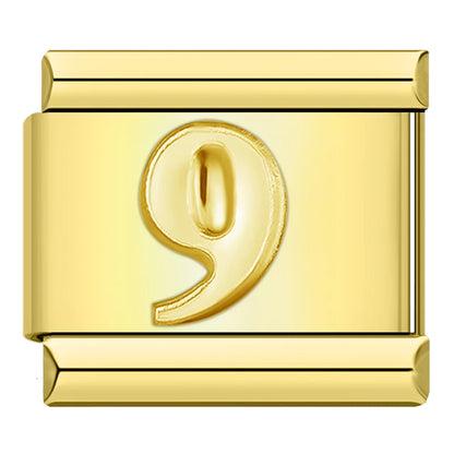 Golden Number 9 - Gold Charm - Charmris