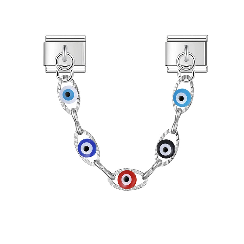 Color Protection Eyes with silver chain charm - Charmris