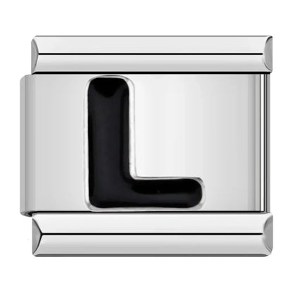 Black Letter L - Silver Charm - Charmris