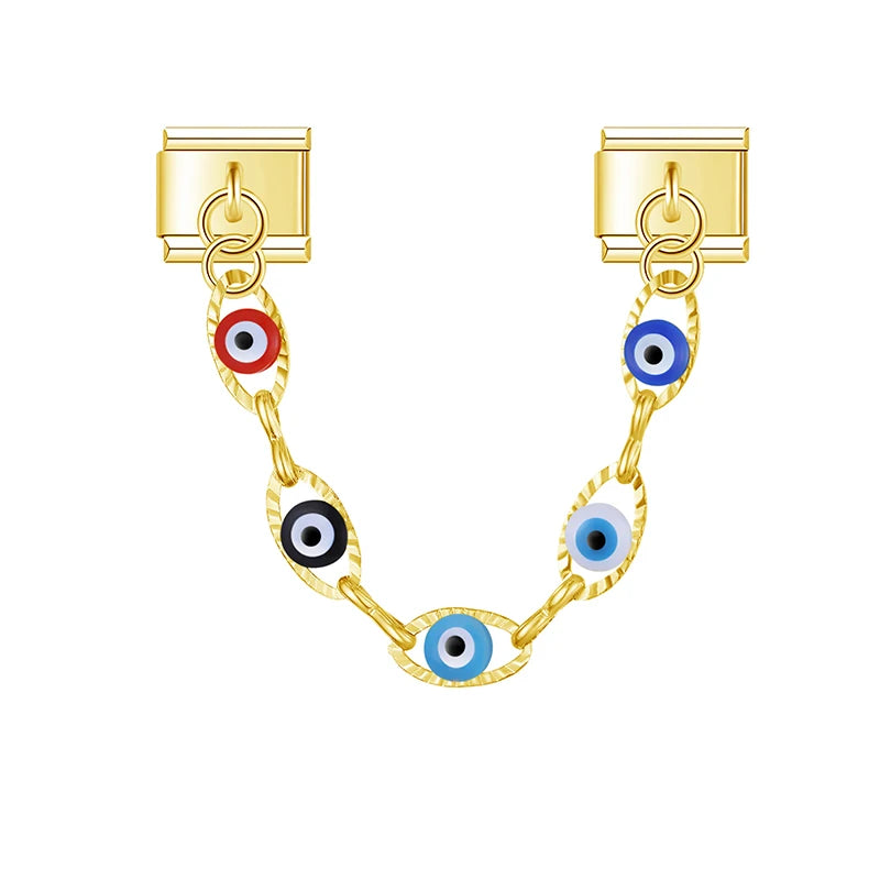 Color Protection Eyes with gold chain charm - Charmris