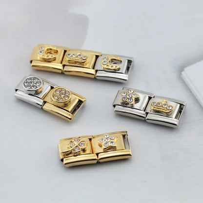 Golden Horseshoe with CZ - Silver Charm
