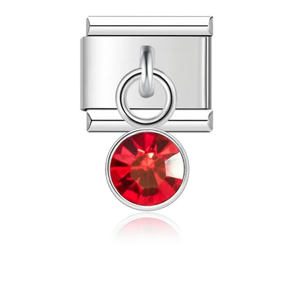 August Birthstone with CZ - Silver Pendant Charm