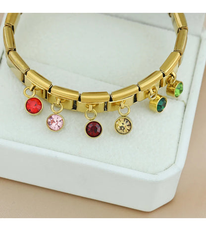 November Birthstone with CZ - Gold Pendant Charm - Charmris