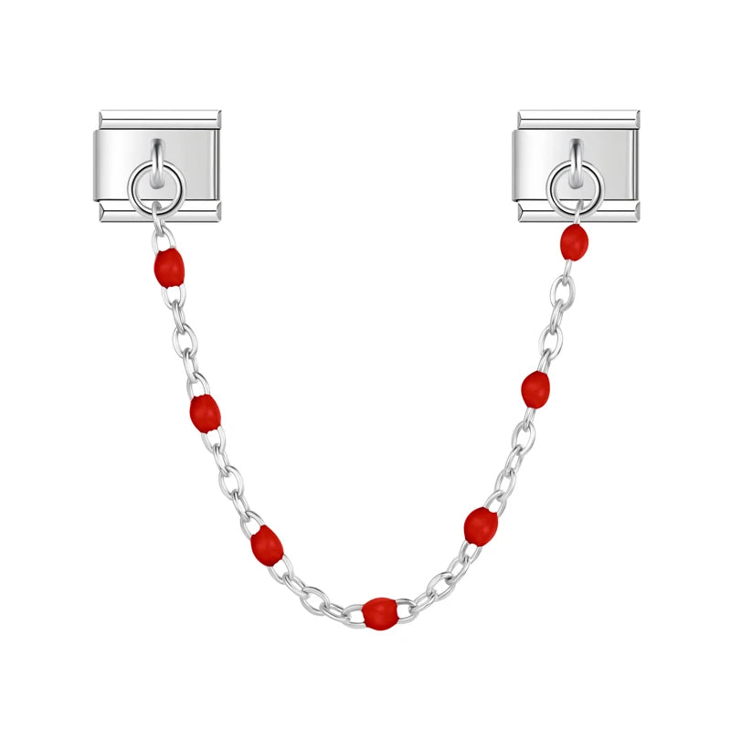 Scarlet Bead with silver chain charm - Charmris