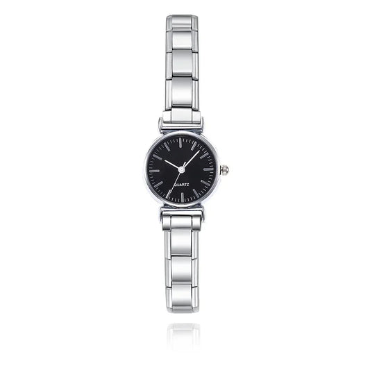 Black Sleek Classic Watches – Italian charm watch by Italycharm