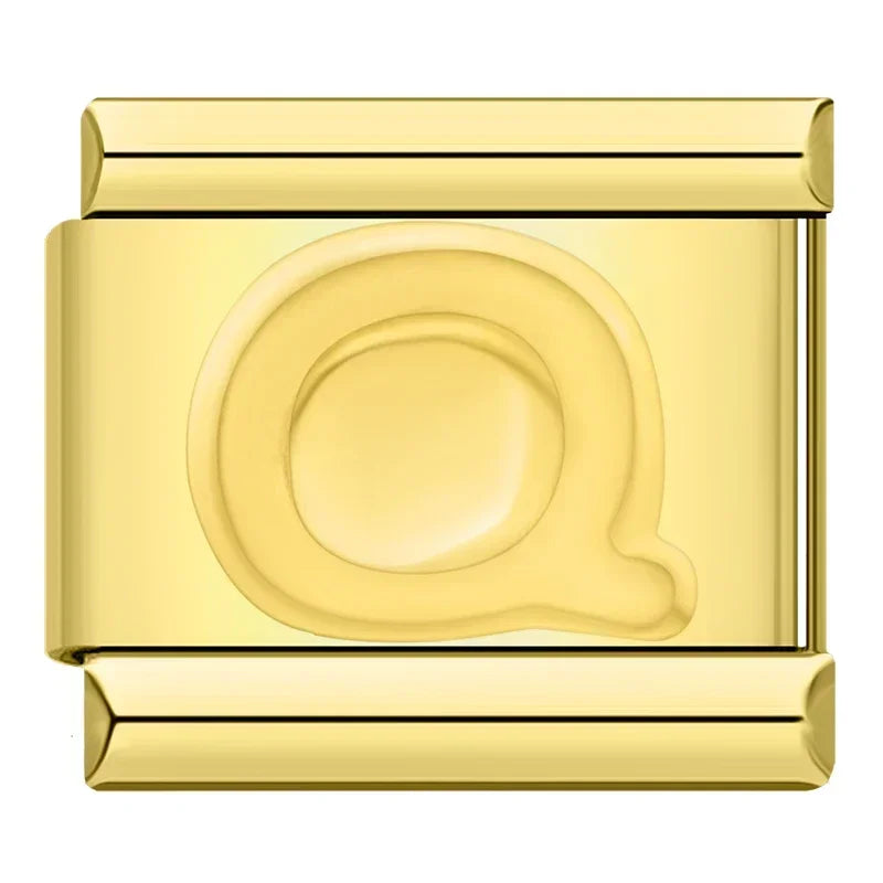 Golden Letter Q - Gold Charm - Charmris