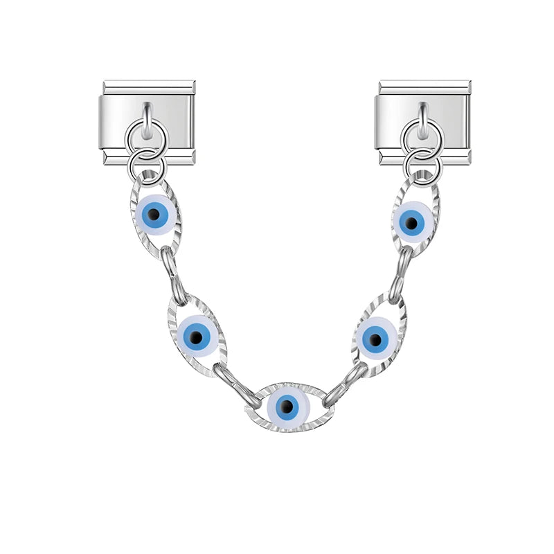 Protection Eyes with silver chain charm - Charmris