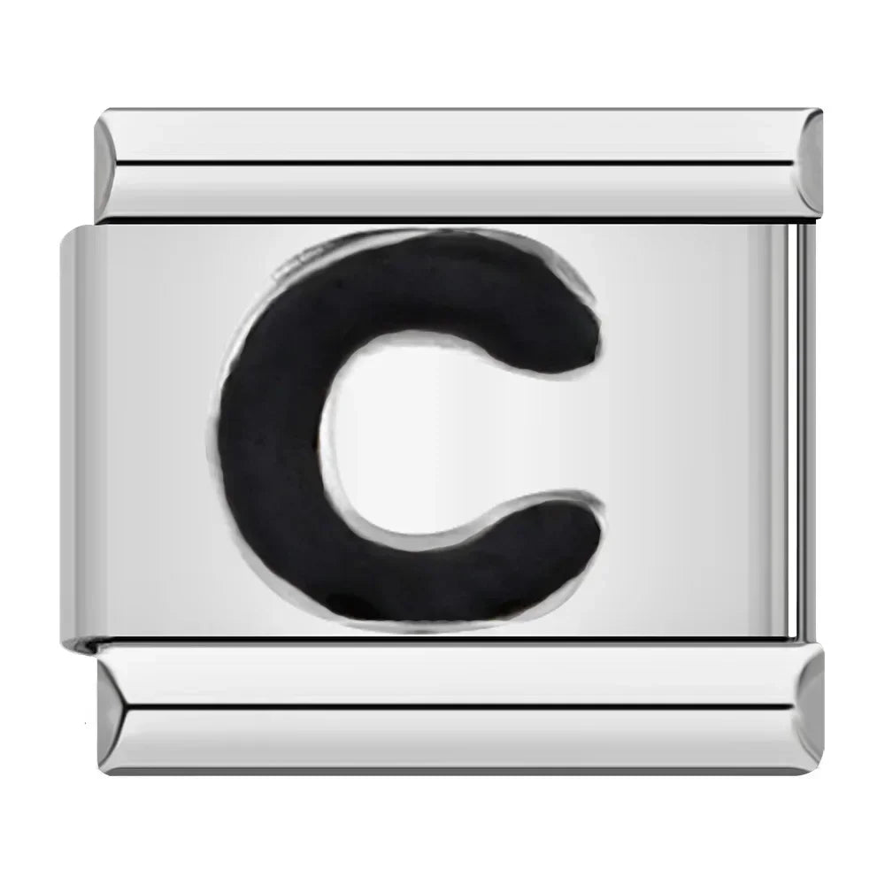 Black Letter C - Silver Charm - Charmris