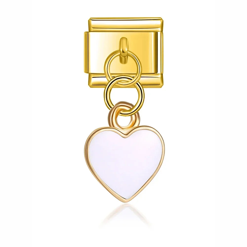 White Heart - Gold Pendant Charm - Charmris
