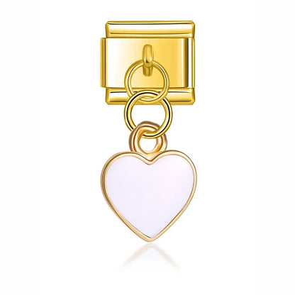White Heart - Gold Pendant Charm - Charmris