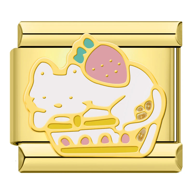 Strawberry Meow - Gold Charm - Charmris