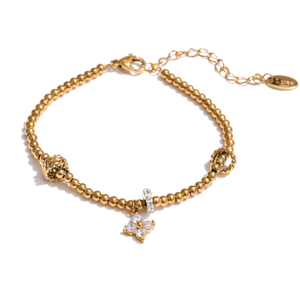 Wildflower Beaded Charm Bracelet