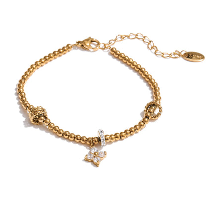 Wildflower Beaded Charm Bracelet