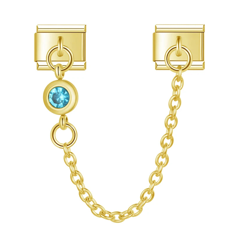 Serene Faith with CZ gold chain charm - Charmris