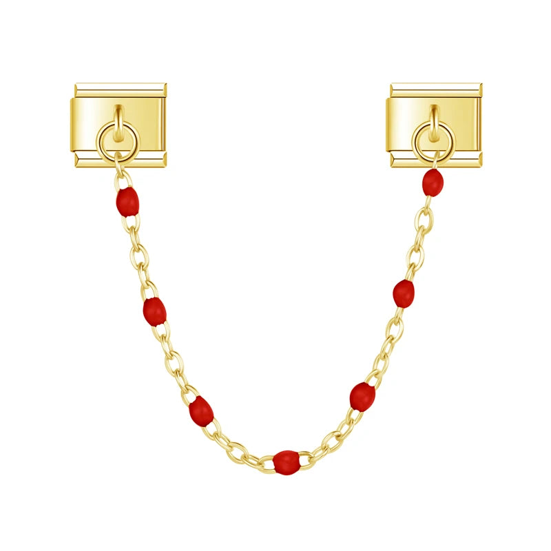 Scarlet Bead with gold chain charm - Charmris