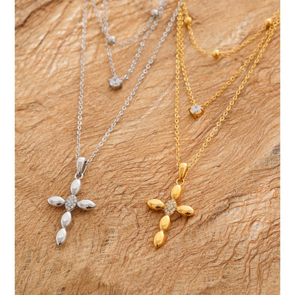 Heirloom Layered Cross Necklace