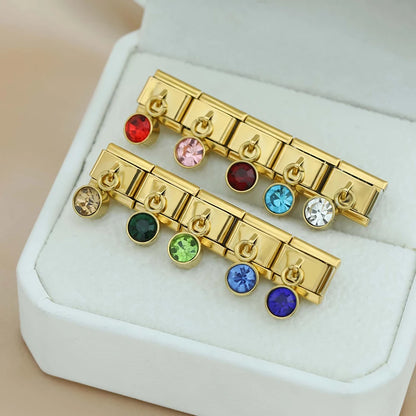 April Birthstone with CZ - Silver Pendant Charm - Charmris