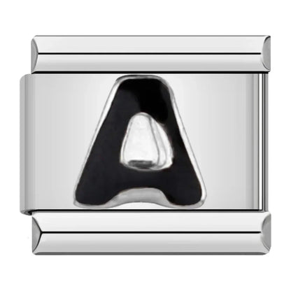 Black Letter A - Silver Charm - Charmris