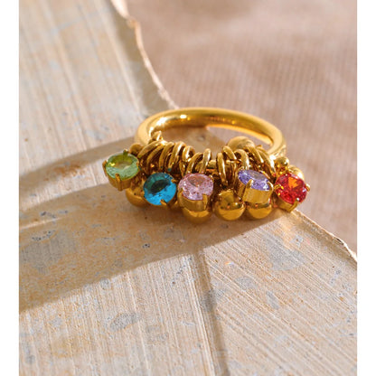 Confetti Gemstone Cluster Ring