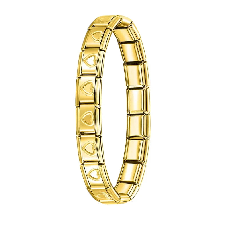 Classic gold Italian bracelet with Hearts