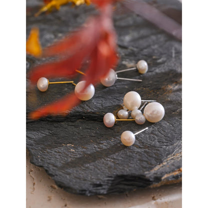 Lustre Pearl Stud Earrings Set