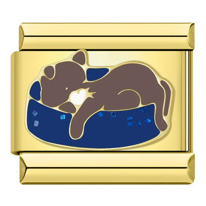 Sleepy Cat - Gold Charm - Charmris