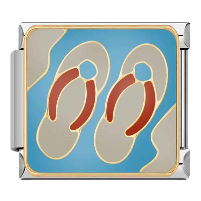 Flip Flops – Silver Italian Charm - Charmris