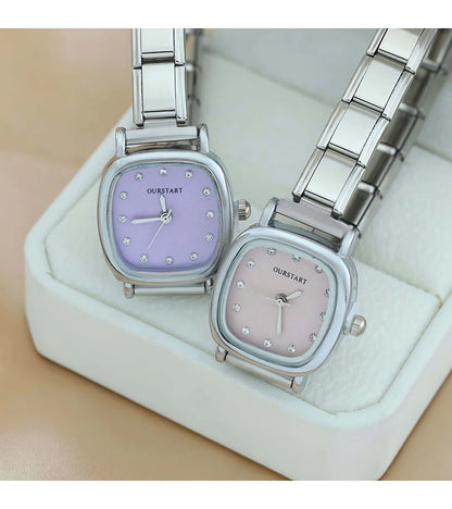 Purple Elegance Square Watches