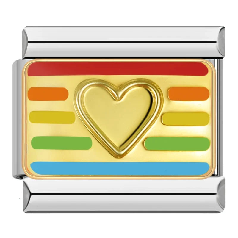 Rainbow Flag - Silver Charm - Charmris