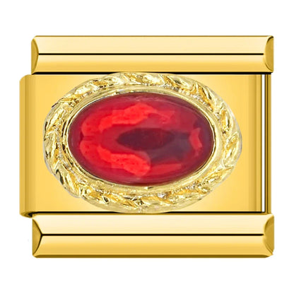 Royal Garnet Resin - Gold Charm - Charmris