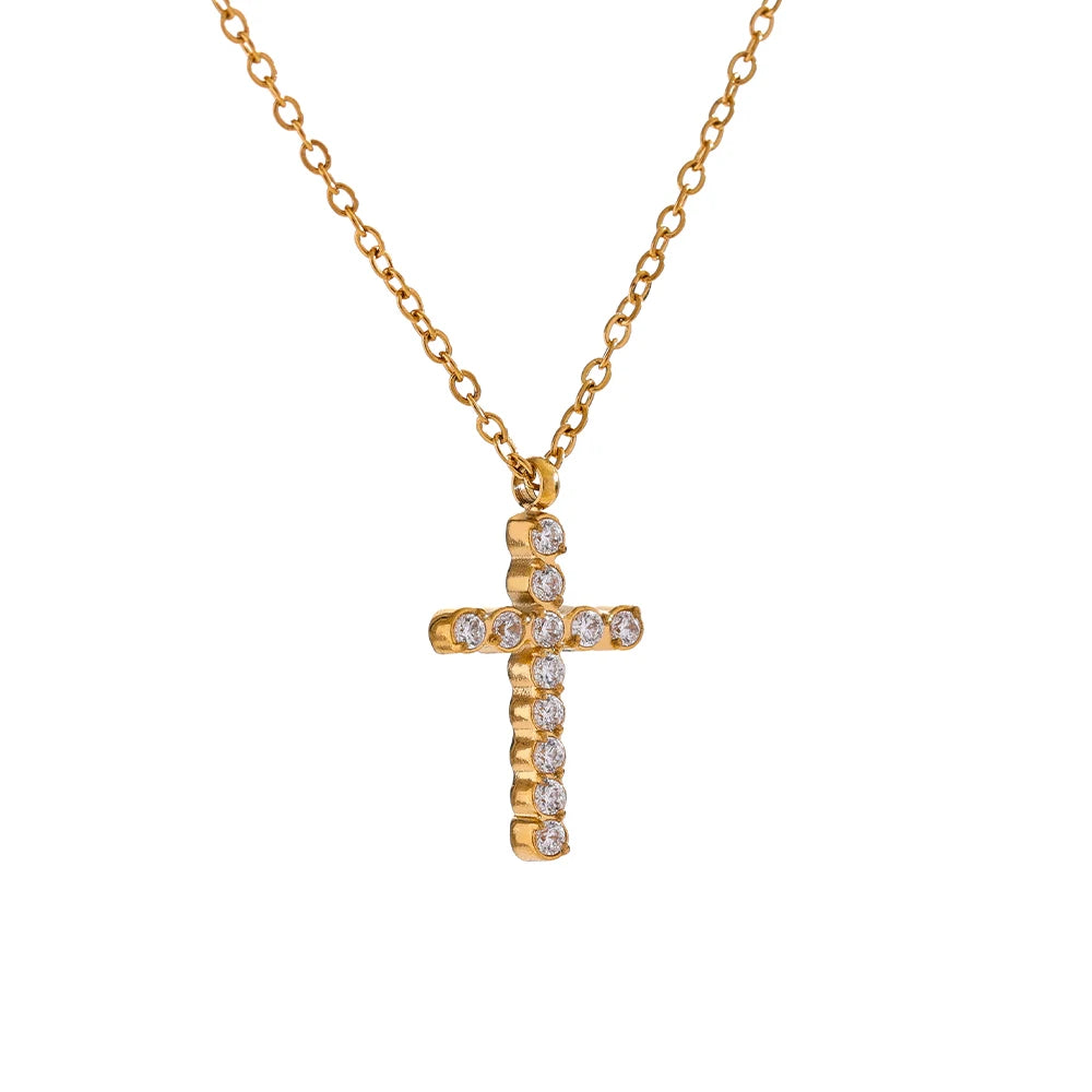 Heirloom Pavé Cross Pendant Necklace