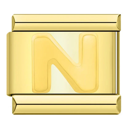 Golden Letter N - Gold Charm - Charmris