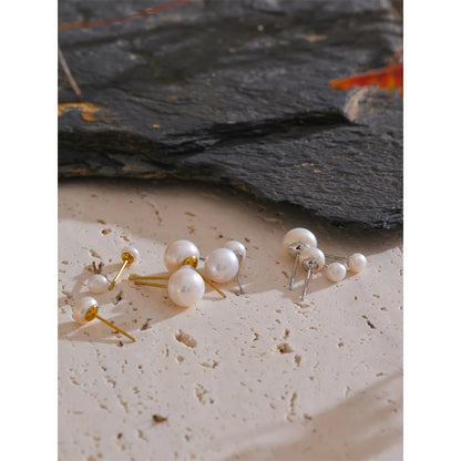 Lustre Pearl Stud Earrings Set