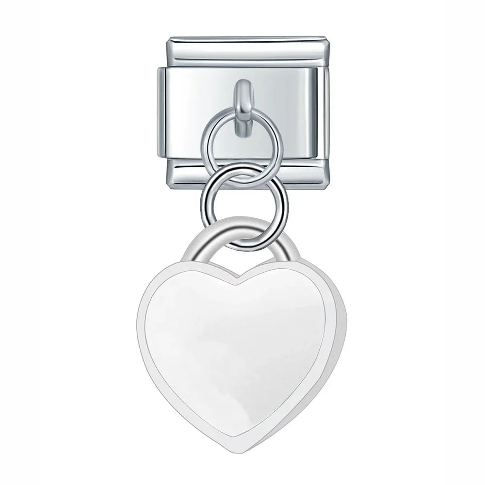 White Heart – Silver Italian Pendant Charm