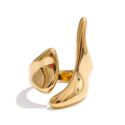 Sculpt Teardrop Open Ring