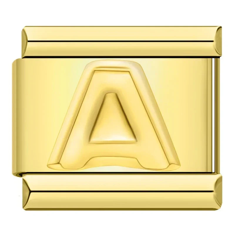Golden Letter A - Gold Charm - Charmris