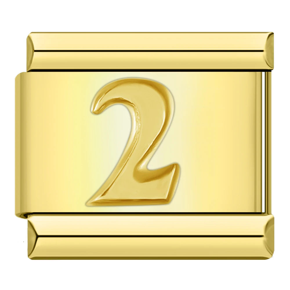 Golden Number 2 - Gold Charm - Charmris