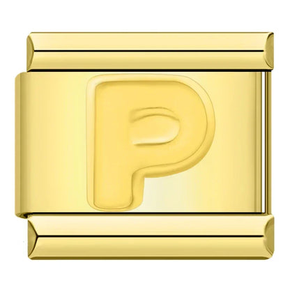 Golden Letter P - Gold Charm - Charmris