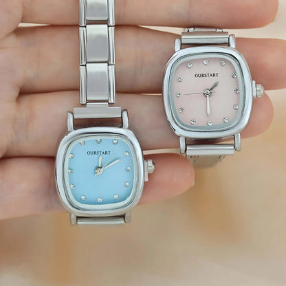 Blue Elegance Square Watches - Charmris